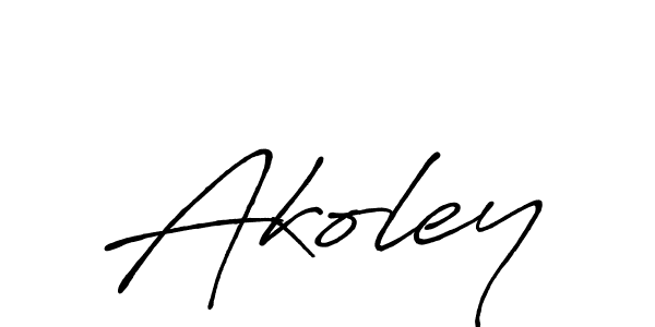 Design your own signature with our free online signature maker. With this signature software, you can create a handwritten (Antro_Vectra_Bolder) signature for name Akoley. Akoley signature style 7 images and pictures png