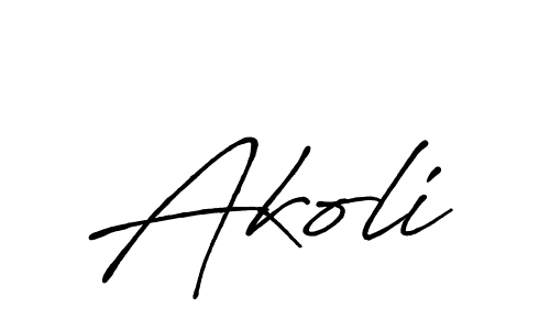 Create a beautiful signature design for name Akoli. With this signature (Antro_Vectra_Bolder) fonts, you can make a handwritten signature for free. Akoli signature style 7 images and pictures png