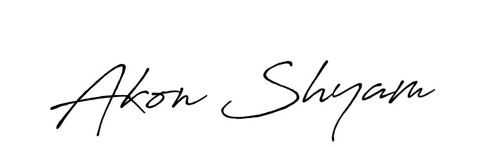 How to make Akon Shyam signature? Antro_Vectra_Bolder is a professional autograph style. Create handwritten signature for Akon Shyam name. Akon Shyam signature style 7 images and pictures png