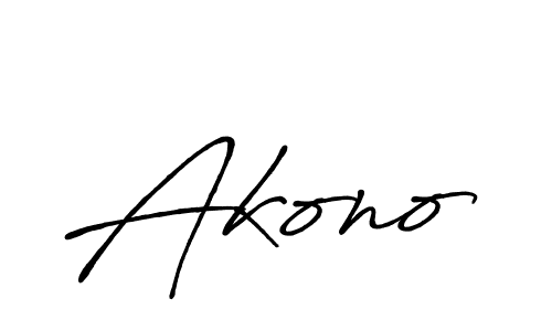 Akono stylish signature style. Best Handwritten Sign (Antro_Vectra_Bolder) for my name. Handwritten Signature Collection Ideas for my name Akono. Akono signature style 7 images and pictures png