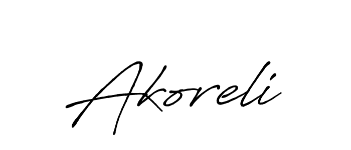 The best way (Antro_Vectra_Bolder) to make a short signature is to pick only two or three words in your name. The name Akoreli include a total of six letters. For converting this name. Akoreli signature style 7 images and pictures png