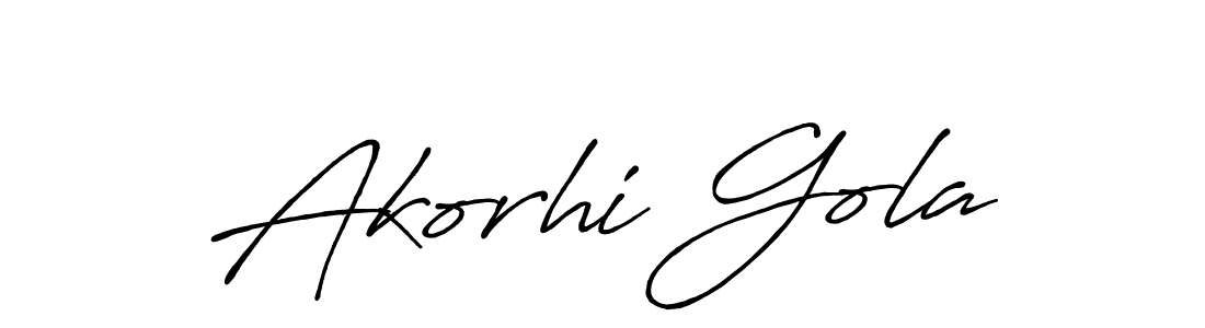 Make a beautiful signature design for name Akorhi Gola. With this signature (Antro_Vectra_Bolder) style, you can create a handwritten signature for free. Akorhi Gola signature style 7 images and pictures png