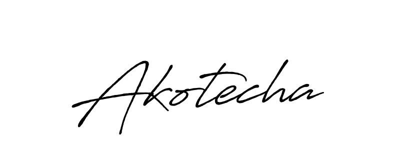 Create a beautiful signature design for name Akotecha. With this signature (Antro_Vectra_Bolder) fonts, you can make a handwritten signature for free. Akotecha signature style 7 images and pictures png