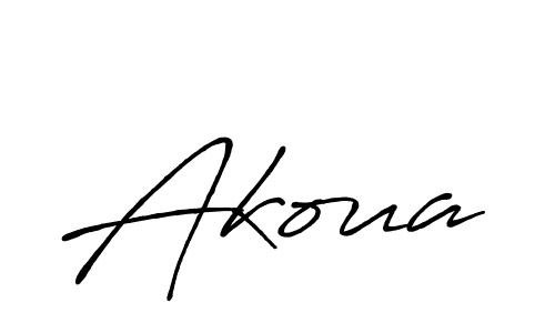 Design your own signature with our free online signature maker. With this signature software, you can create a handwritten (Antro_Vectra_Bolder) signature for name Akoua. Akoua signature style 7 images and pictures png