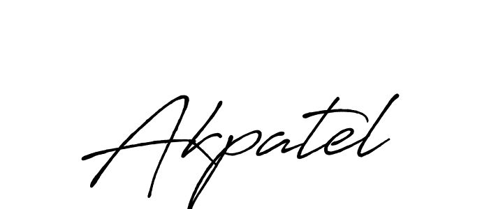 Design your own signature with our free online signature maker. With this signature software, you can create a handwritten (Antro_Vectra_Bolder) signature for name Akpatel. Akpatel signature style 7 images and pictures png