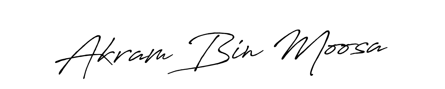 Antro_Vectra_Bolder is a professional signature style that is perfect for those who want to add a touch of class to their signature. It is also a great choice for those who want to make their signature more unique. Get Akram Bin Moosa name to fancy signature for free. Akram Bin Moosa signature style 7 images and pictures png