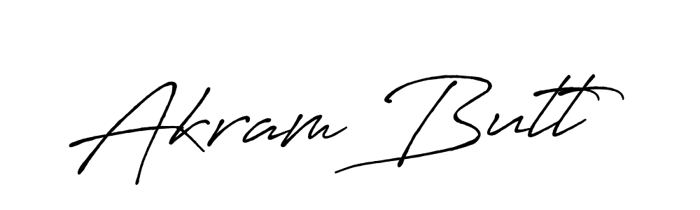 How to make Akram Butt name signature. Use Antro_Vectra_Bolder style for creating short signs online. This is the latest handwritten sign. Akram Butt signature style 7 images and pictures png