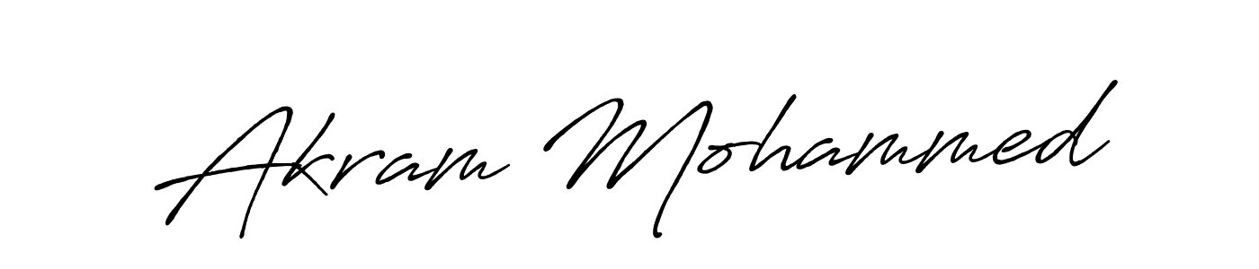 Create a beautiful signature design for name Akram Mohammed. With this signature (Antro_Vectra_Bolder) fonts, you can make a handwritten signature for free. Akram Mohammed signature style 7 images and pictures png