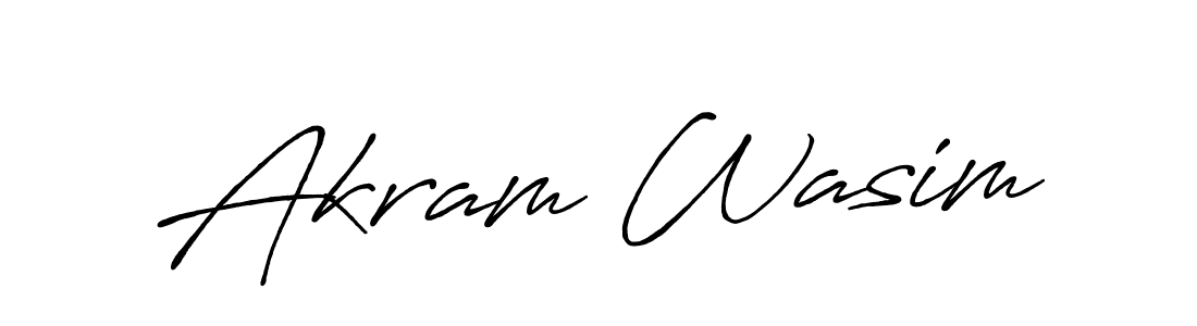 Akram Wasim stylish signature style. Best Handwritten Sign (Antro_Vectra_Bolder) for my name. Handwritten Signature Collection Ideas for my name Akram Wasim. Akram Wasim signature style 7 images and pictures png