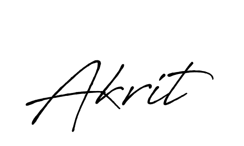 How to make Akrit name signature. Use Antro_Vectra_Bolder style for creating short signs online. This is the latest handwritten sign. Akrit signature style 7 images and pictures png