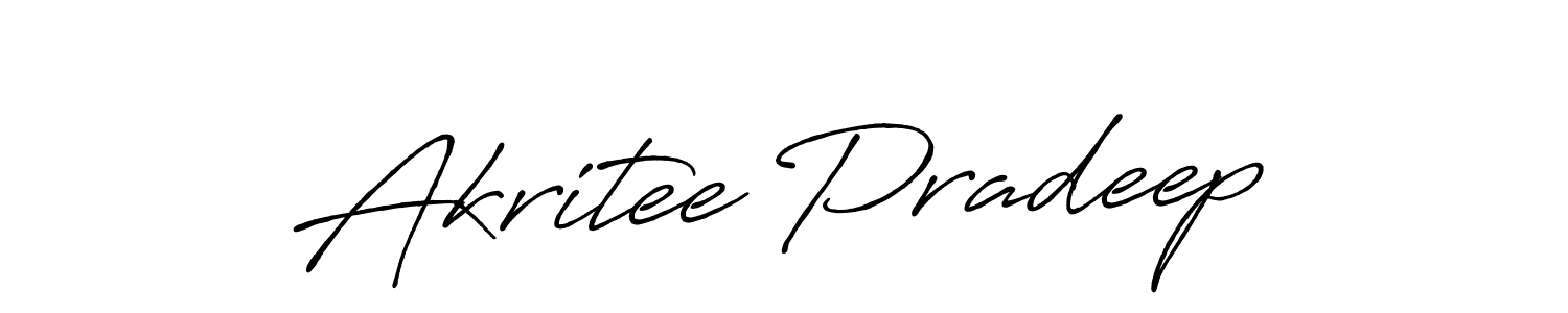 It looks lik you need a new signature style for name Akritee Pradeep. Design unique handwritten (Antro_Vectra_Bolder) signature with our free signature maker in just a few clicks. Akritee Pradeep signature style 7 images and pictures png