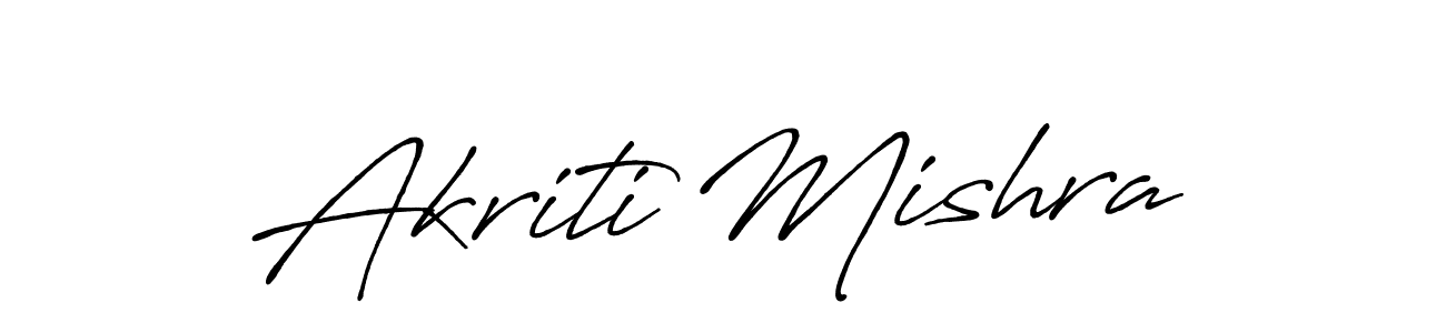 Antro_Vectra_Bolder is a professional signature style that is perfect for those who want to add a touch of class to their signature. It is also a great choice for those who want to make their signature more unique. Get Akriti Mishra name to fancy signature for free. Akriti Mishra signature style 7 images and pictures png