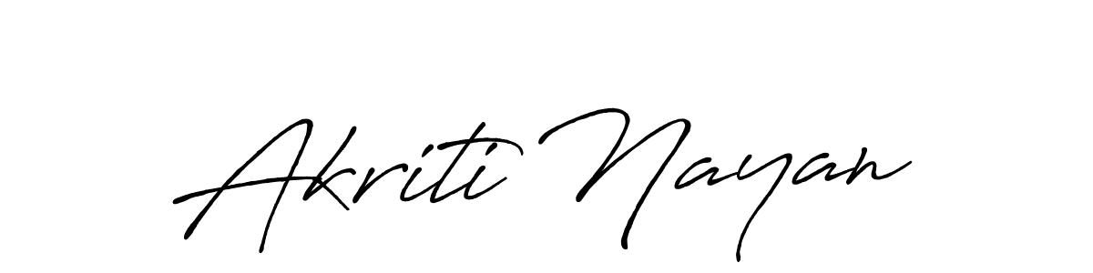 How to make Akriti Nayan name signature. Use Antro_Vectra_Bolder style for creating short signs online. This is the latest handwritten sign. Akriti Nayan signature style 7 images and pictures png