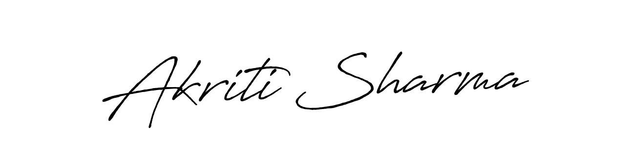 Make a beautiful signature design for name Akriti Sharma. With this signature (Antro_Vectra_Bolder) style, you can create a handwritten signature for free. Akriti Sharma signature style 7 images and pictures png