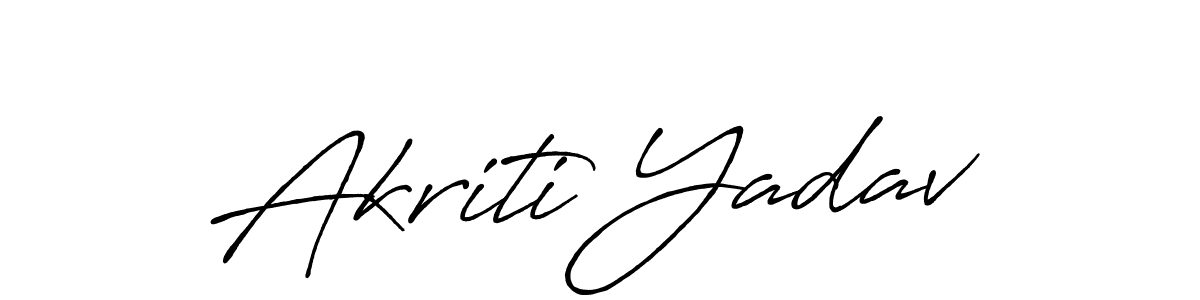 Make a beautiful signature design for name Akriti Yadav. With this signature (Antro_Vectra_Bolder) style, you can create a handwritten signature for free. Akriti Yadav signature style 7 images and pictures png