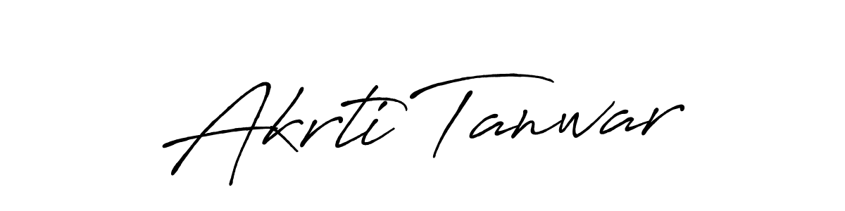 Use a signature maker to create a handwritten signature online. With this signature software, you can design (Antro_Vectra_Bolder) your own signature for name Akrti Tanwar. Akrti Tanwar signature style 7 images and pictures png