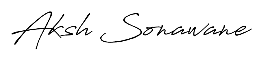 The Antro_Vectra_Bolder lettering style adds unique flourish to name Aksh Sonawane. Stand out with a custom digital autograph made in seconds. Aksh Sonawane signature style 7 images and pictures png