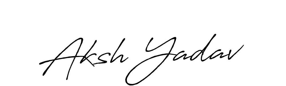 Make a beautiful signature design for name Aksh Yadav. With this signature (Antro_Vectra_Bolder) style, you can create a handwritten signature for free. Aksh Yadav signature style 7 images and pictures png