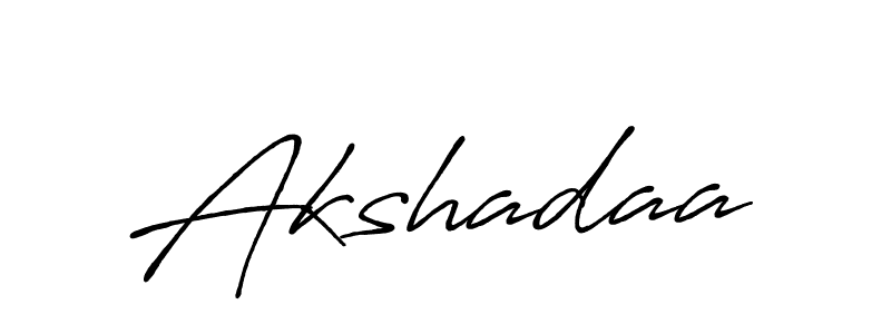 Use a signature maker to create a handwritten signature online. With this signature software, you can design (Antro_Vectra_Bolder) your own signature for name Akshadaa. Akshadaa signature style 7 images and pictures png