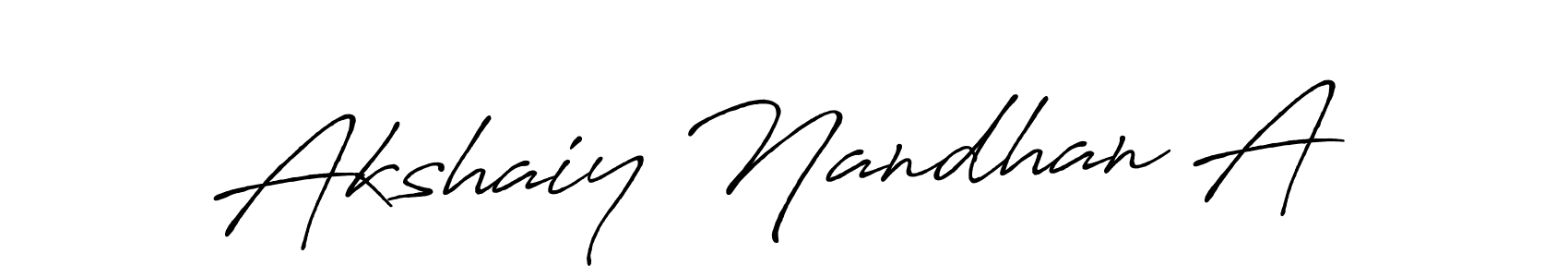 Use a signature maker to create a handwritten signature online. With this signature software, you can design (Antro_Vectra_Bolder) your own signature for name Akshaiy Nandhan A. Akshaiy Nandhan A signature style 7 images and pictures png