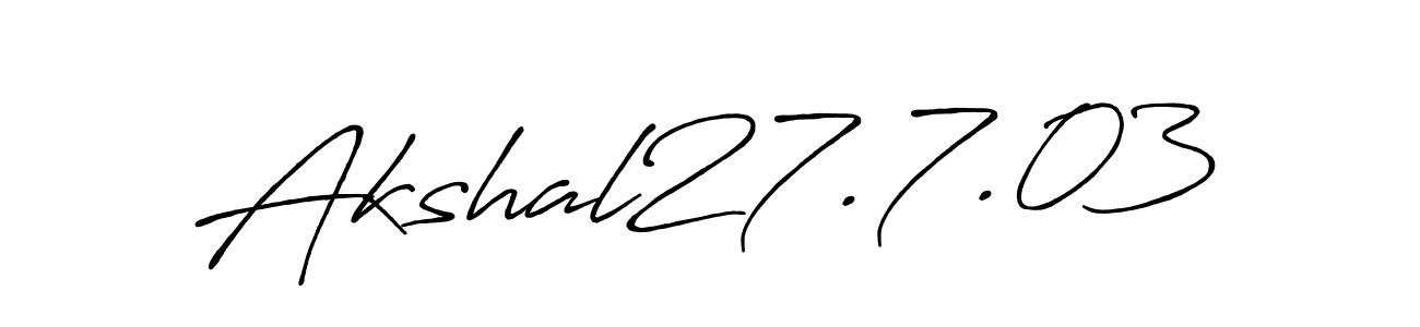 Also You can easily find your signature by using the search form. We will create Akshal27.7.03 name handwritten signature images for you free of cost using Antro_Vectra_Bolder sign style. Akshal27.7.03 signature style 7 images and pictures png