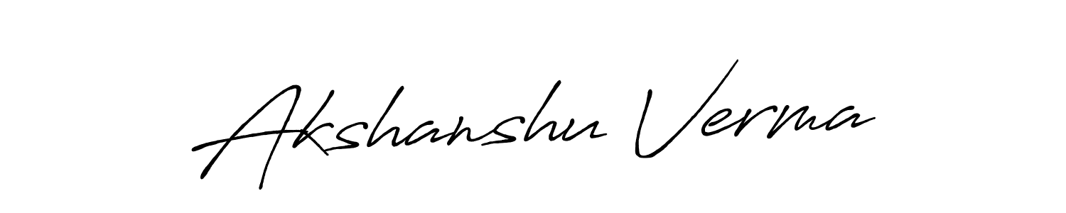 Create a beautiful signature design for name Akshanshu Verma. With this signature (Antro_Vectra_Bolder) fonts, you can make a handwritten signature for free. Akshanshu Verma signature style 7 images and pictures png