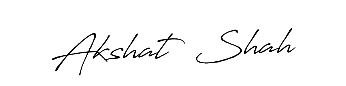 Create a beautiful signature design for name Akshat  Shah. With this signature (Antro_Vectra_Bolder) fonts, you can make a handwritten signature for free. Akshat  Shah signature style 7 images and pictures png