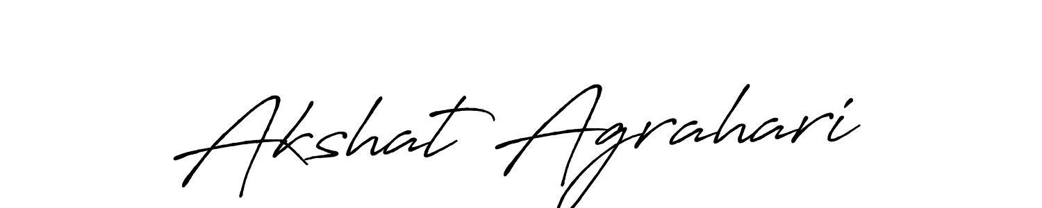 Create a beautiful signature design for name Akshat Agrahari. With this signature (Antro_Vectra_Bolder) fonts, you can make a handwritten signature for free. Akshat Agrahari signature style 7 images and pictures png