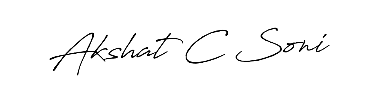 Make a beautiful signature design for name Akshat C Soni. With this signature (Antro_Vectra_Bolder) style, you can create a handwritten signature for free. Akshat C Soni signature style 7 images and pictures png