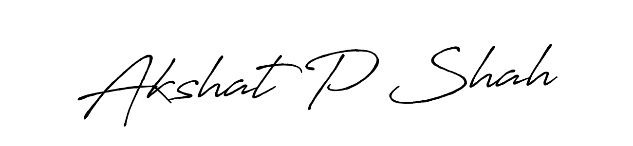 Use a signature maker to create a handwritten signature online. With this signature software, you can design (Antro_Vectra_Bolder) your own signature for name Akshat P Shah. Akshat P Shah signature style 7 images and pictures png