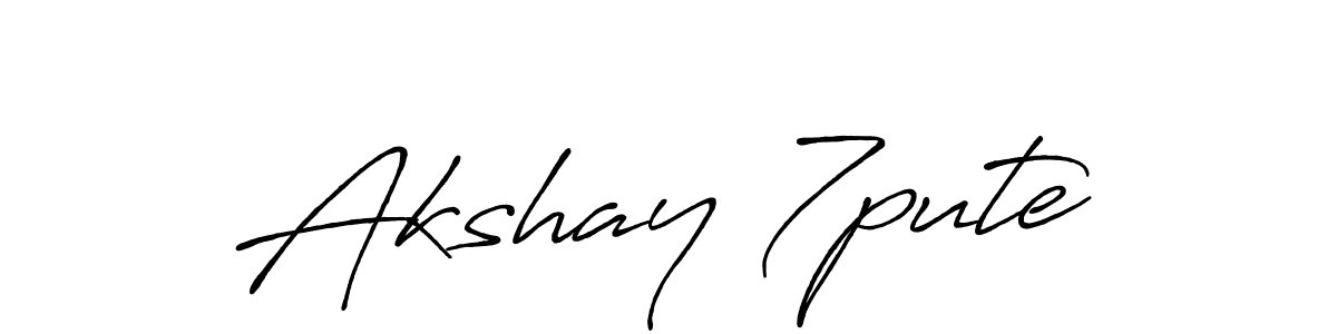 Create a beautiful signature design for name Akshay 7pute. With this signature (Antro_Vectra_Bolder) fonts, you can make a handwritten signature for free. Akshay 7pute signature style 7 images and pictures png
