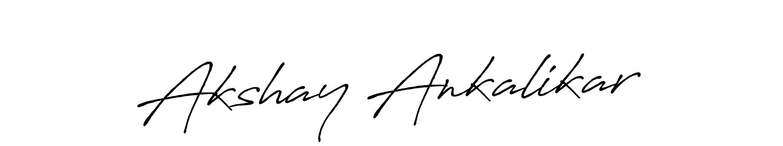 How to make Akshay Ankalikar name signature. Use Antro_Vectra_Bolder style for creating short signs online. This is the latest handwritten sign. Akshay Ankalikar signature style 7 images and pictures png