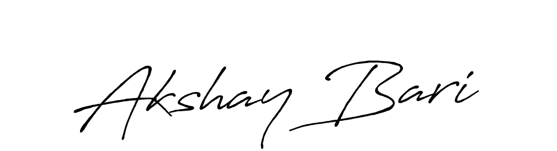 How to make Akshay Bari name signature. Use Antro_Vectra_Bolder style for creating short signs online. This is the latest handwritten sign. Akshay Bari signature style 7 images and pictures png