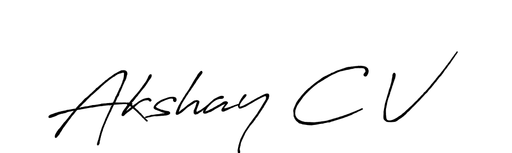 Also You can easily find your signature by using the search form. We will create Akshay C V name handwritten signature images for you free of cost using Antro_Vectra_Bolder sign style. Akshay C V signature style 7 images and pictures png