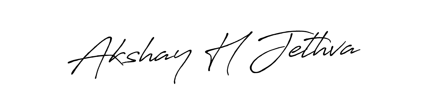 Use a signature maker to create a handwritten signature online. With this signature software, you can design (Antro_Vectra_Bolder) your own signature for name Akshay H Jethva. Akshay H Jethva signature style 7 images and pictures png
