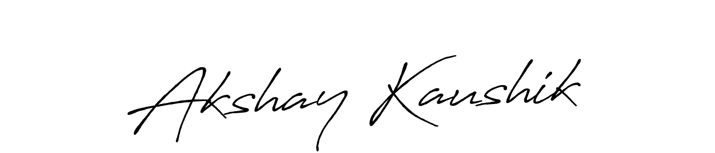 How to make Akshay Kaushik name signature. Use Antro_Vectra_Bolder style for creating short signs online. This is the latest handwritten sign. Akshay Kaushik signature style 7 images and pictures png