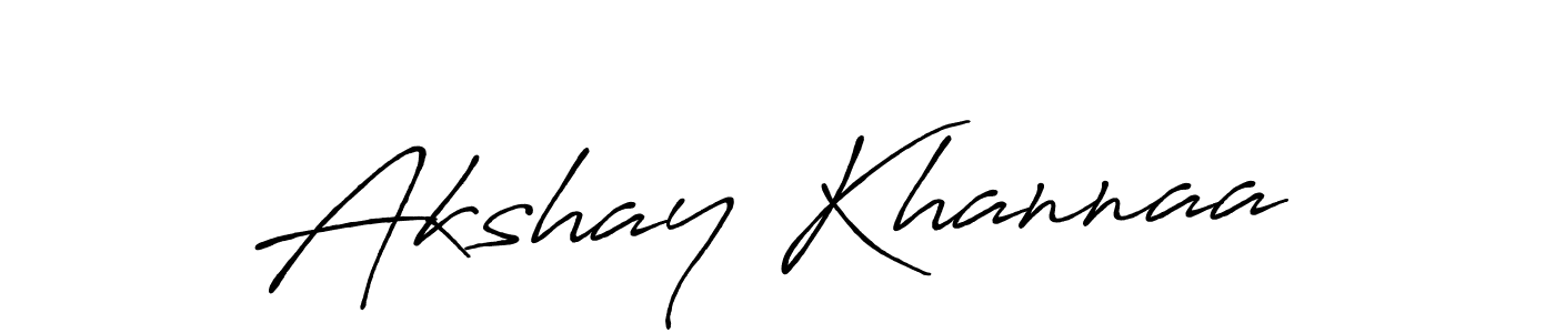 Design your own signature with our free online signature maker. With this signature software, you can create a handwritten (Antro_Vectra_Bolder) signature for name Akshay Khannaa. Akshay Khannaa signature style 7 images and pictures png