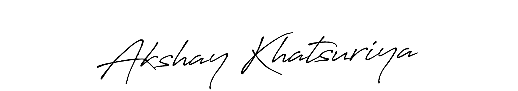 Design your own signature with our free online signature maker. With this signature software, you can create a handwritten (Antro_Vectra_Bolder) signature for name Akshay Khatsuriya. Akshay Khatsuriya signature style 7 images and pictures png