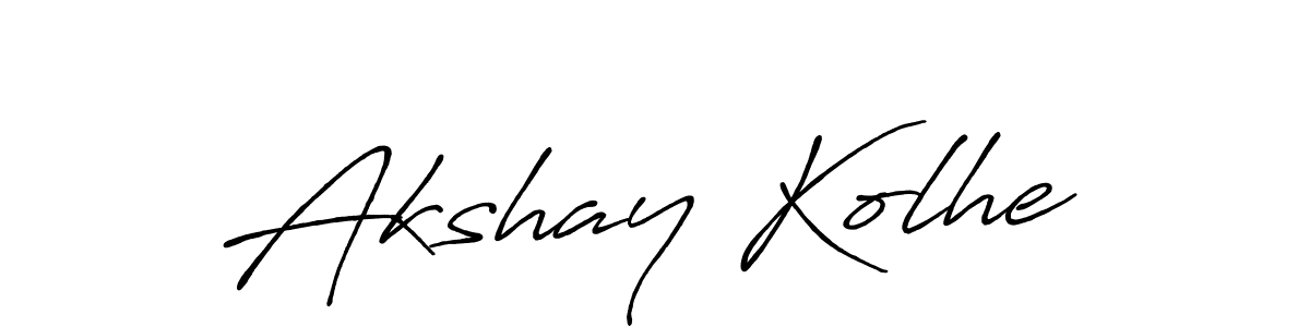 How to make Akshay Kolhe name signature. Use Antro_Vectra_Bolder style for creating short signs online. This is the latest handwritten sign. Akshay Kolhe signature style 7 images and pictures png