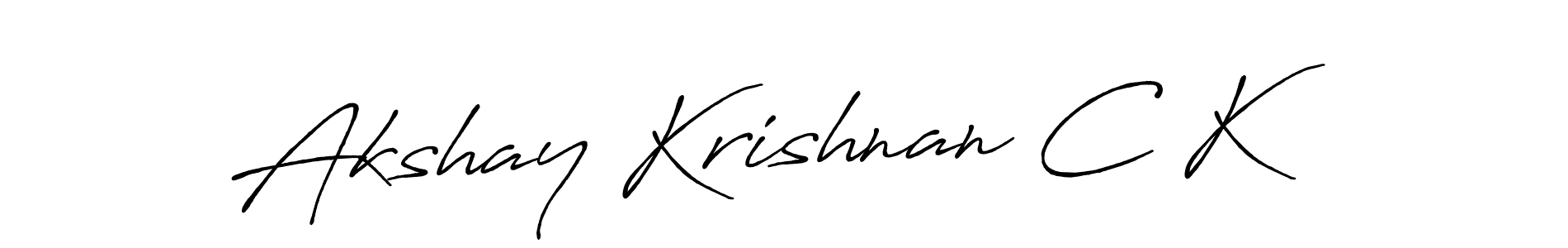 Antro_Vectra_Bolder is a professional signature style that is perfect for those who want to add a touch of class to their signature. It is also a great choice for those who want to make their signature more unique. Get Akshay Krishnan C K name to fancy signature for free. Akshay Krishnan C K signature style 7 images and pictures png
