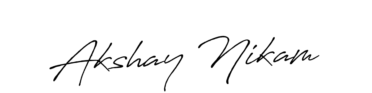 Once you've used our free online signature maker to create your best signature Antro_Vectra_Bolder style, it's time to enjoy all of the benefits that Akshay Nikam name signing documents. Akshay Nikam signature style 7 images and pictures png