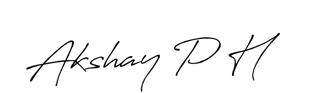 Use a signature maker to create a handwritten signature online. With this signature software, you can design (Antro_Vectra_Bolder) your own signature for name Akshay P H. Akshay P H signature style 7 images and pictures png