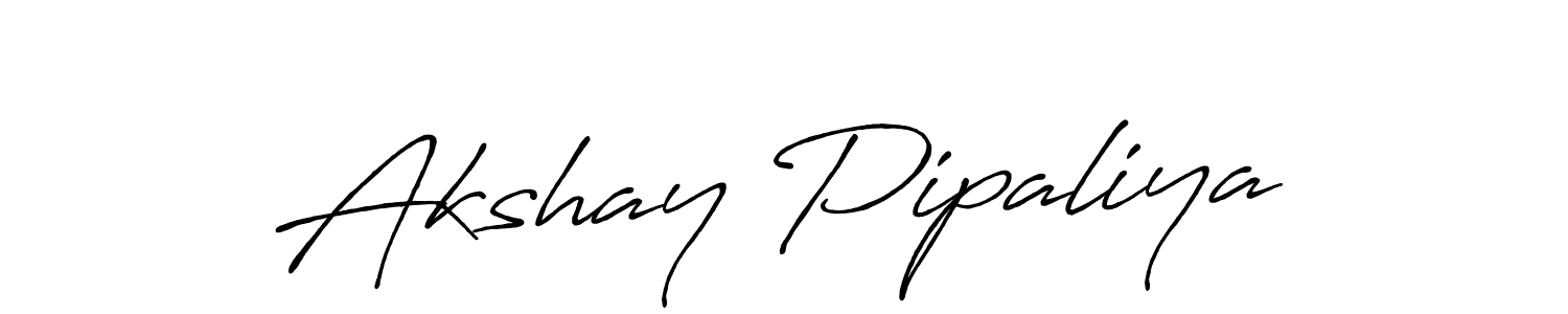 Akshay Pipaliya stylish signature style. Best Handwritten Sign (Antro_Vectra_Bolder) for my name. Handwritten Signature Collection Ideas for my name Akshay Pipaliya. Akshay Pipaliya signature style 7 images and pictures png