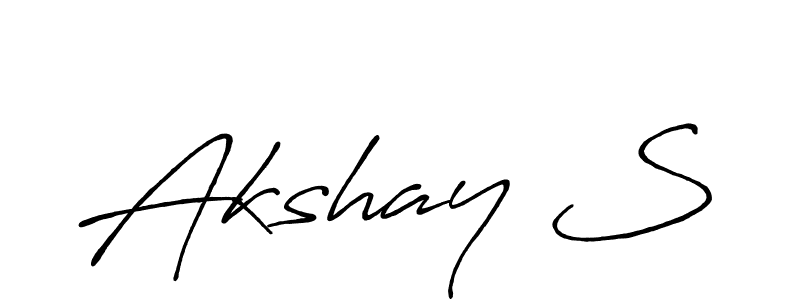 Design your own signature with our free online signature maker. With this signature software, you can create a handwritten (Antro_Vectra_Bolder) signature for name Akshay S. Akshay S signature style 7 images and pictures png