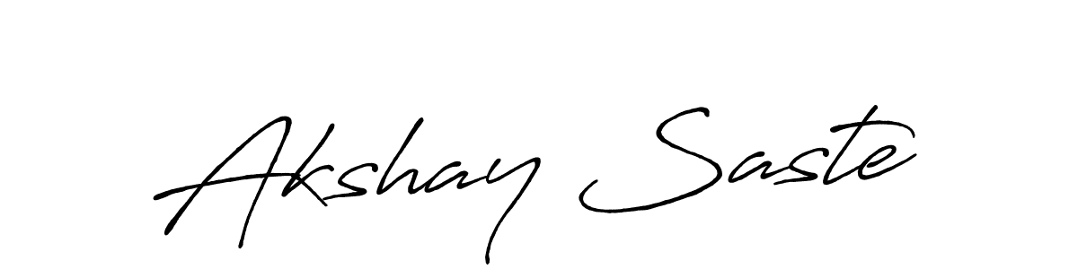 Akshay Saste stylish signature style. Best Handwritten Sign (Antro_Vectra_Bolder) for my name. Handwritten Signature Collection Ideas for my name Akshay Saste. Akshay Saste signature style 7 images and pictures png