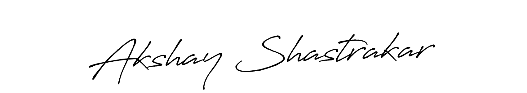 How to make Akshay Shastrakar name signature. Use Antro_Vectra_Bolder style for creating short signs online. This is the latest handwritten sign. Akshay Shastrakar signature style 7 images and pictures png