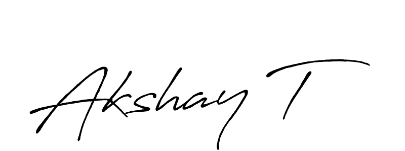 Also we have Akshay T name is the best signature style. Create professional handwritten signature collection using Antro_Vectra_Bolder autograph style. Akshay T signature style 7 images and pictures png