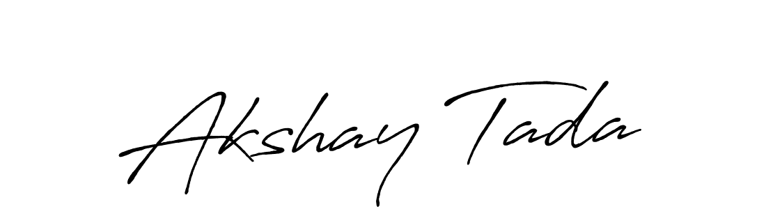 Design your own signature with our free online signature maker. With this signature software, you can create a handwritten (Antro_Vectra_Bolder) signature for name Akshay Tada. Akshay Tada signature style 7 images and pictures png