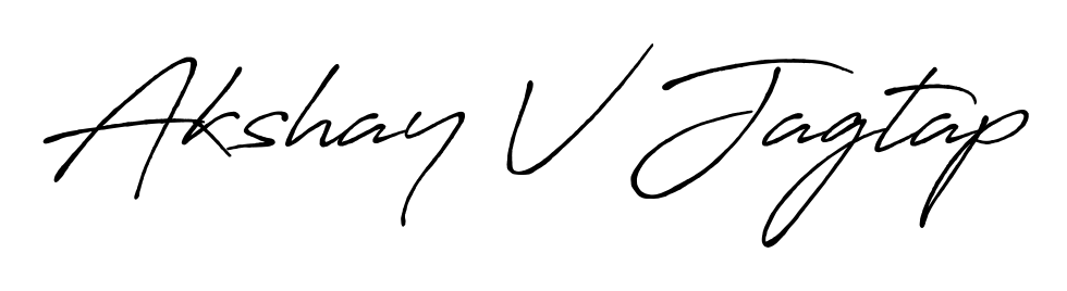 Generate high-definition signature styles for Akshay V Jagtap. The Antro_Vectra_Bolder typeface ensures crisp legibility and sophisticated design. Akshay V Jagtap signature style 7 images and pictures png