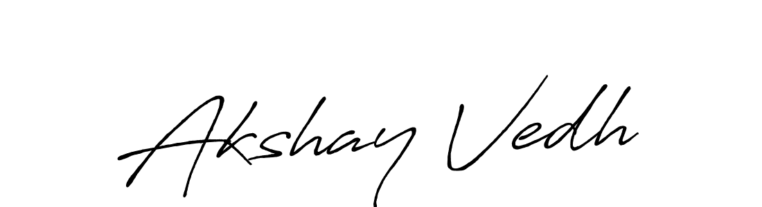 Design your own signature with our free online signature maker. With this signature software, you can create a handwritten (Antro_Vectra_Bolder) signature for name Akshay Vedh. Akshay Vedh signature style 7 images and pictures png